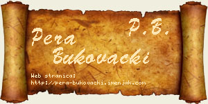 Pera Bukovački vizit kartica